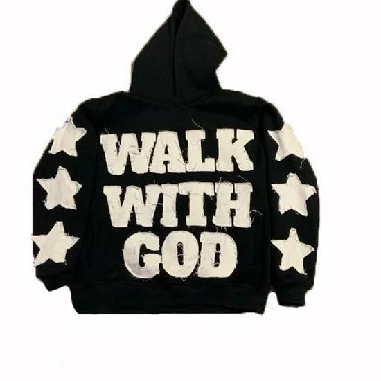 Unisex Y2K Hoodie mit großem Buchstaben-Appliké - Europäischer & Amerikanischer Hip-Hop-Stil