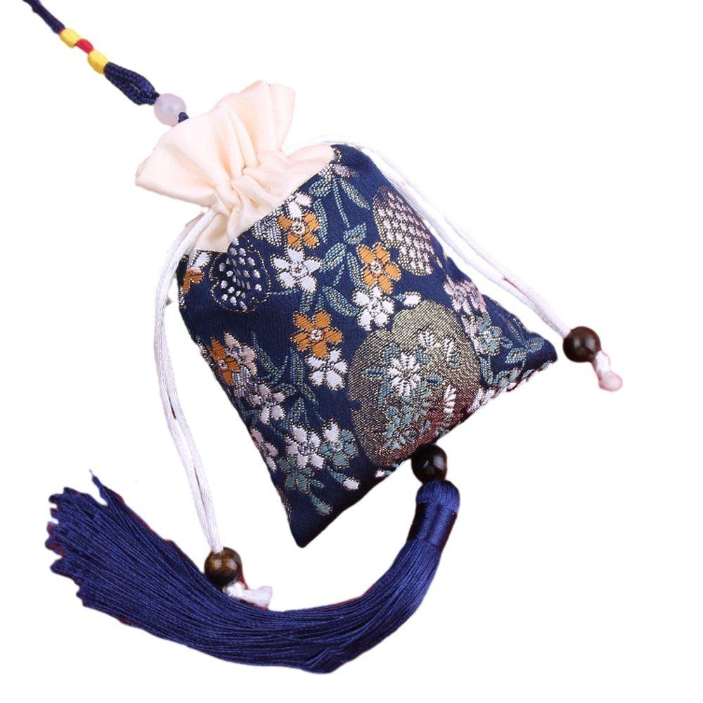 Beaded Flower Tassel Drawstring Bag Mini Coin Purse Chinese Style Sachet Bag Party