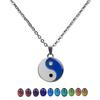 Yin Yang Gossip Colour Changing Mood Necklace Choker Jewelry Temperature Sensitive Color Change Pendant Necklace for Men