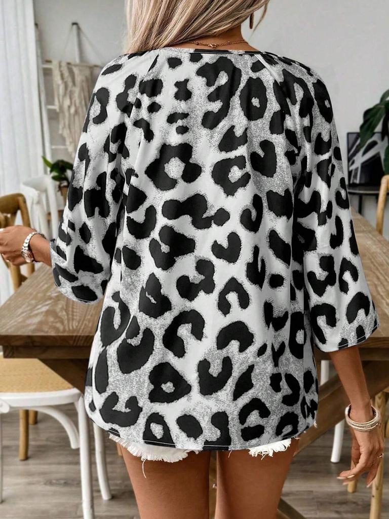 2026 European & American Leopard Print Fashion Women's Shirt
