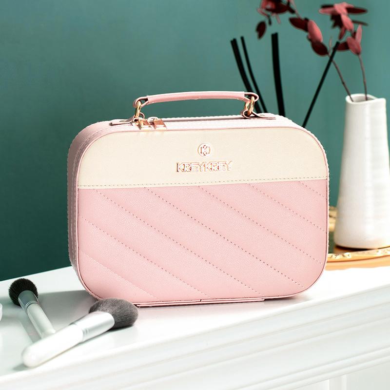 Professional Ladies Cosmetic Bag Portable PU Waterproof Skincare Storage Bag Souvenir Gift Makeup Case for Women