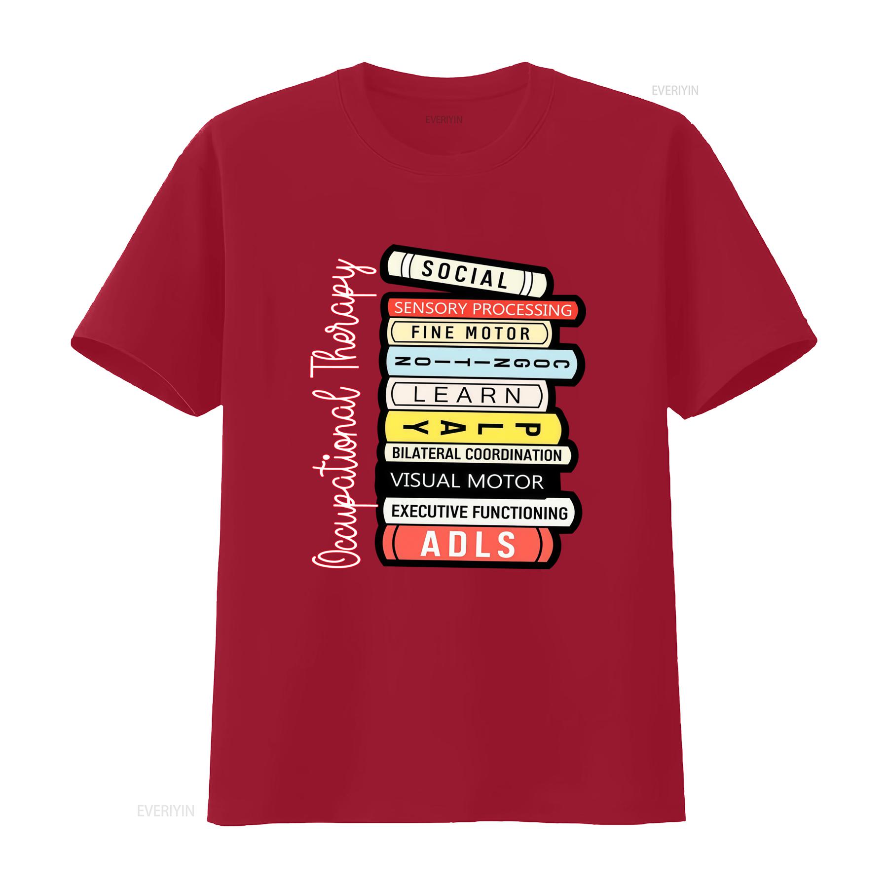 NEW Occupational Therapy T Shirt OT Month Therapist Assistant Social Sensory Processing Fine Motor Learn P A Y vintage Washed S