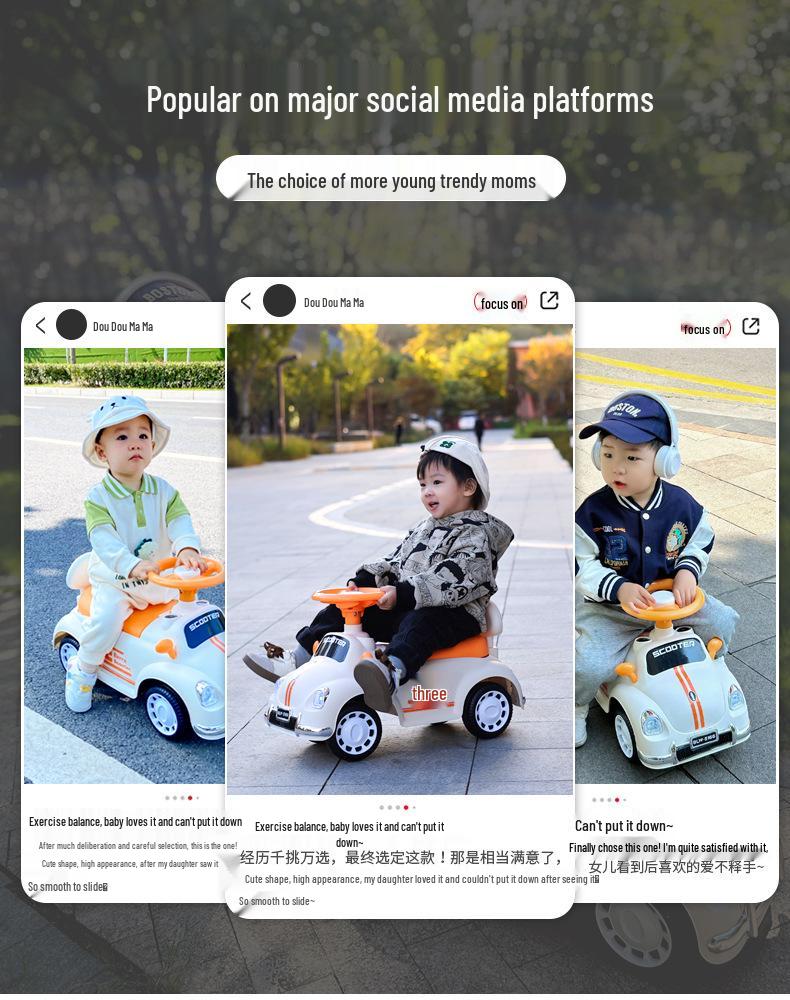 4-Wheeled Toddler Wiggle Car & Balance Bike for Ages 1-3 - Baby Walker & First Birthday Gift