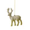 Shimmering Deer Christmas Tree Decoration, Plastic Ornament with Integrated Hanging Loop for a Bright Seasonal Accent
