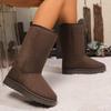 Fashion Women's Faux Suede Winter Warm Mid-Calf Boots Plus Size Thicken Plush Snow Boots Woman Thick Sole Non Slip Platform Casual Shoes