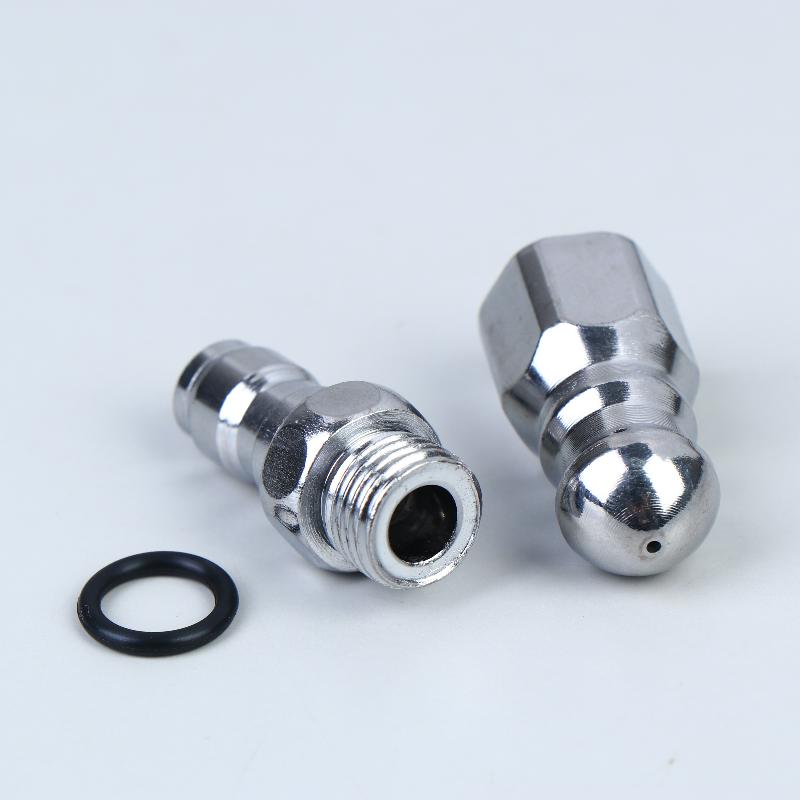 1/3/5 st 1/4" Rostfritt Stål Högtryckstvätt Snabbkoppling Avloppsslang Munstycke Verktyg Vattenstråle Högtrycksspruta Munstycke