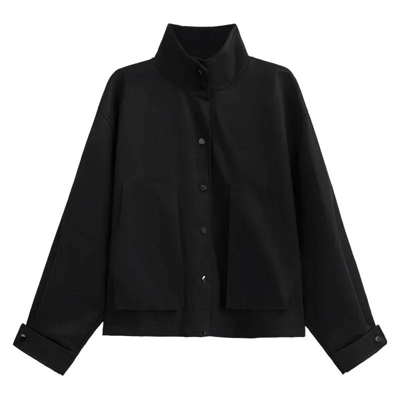 

XITAO модные женские куртки из искусственной кожи, свободное пальто, топ ZZ0261 One Size чёрный