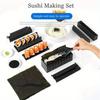 Sushi Making Kit Sushi Mould DIY Sushi Ware Kitchen Gadget Rice and Vegetable Roll Seaweed Sushi Roll Tool for Beginner