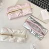 Women Makeup Brush Pouch Waterproof Student Pencil Case Pen Box Girls Cute Bow Stationery Organizer Girls Zipper Coin Purse