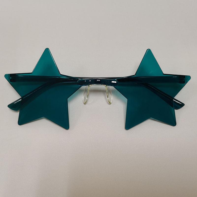 Ochelari de soare cu stea subțiri, culoare ocean, fără rame, personalizați, colorați, pentru dans, oglindă integrată de culoare bomboană
