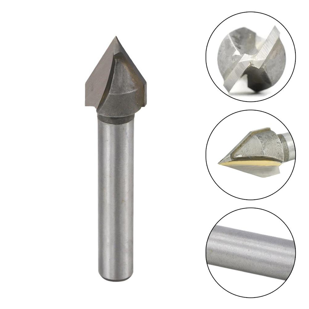 6x10mm 60 Degree V Shape Milling Cutter Chamfer End Mills Woodworking Router Bit Milling Router Bit Trimming Machine Cutter