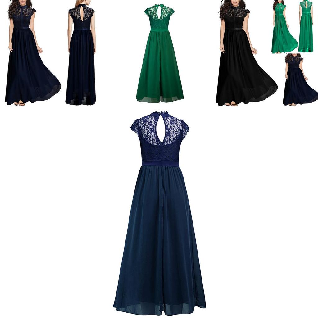 Elegante Vestido de Encaje Hueco para Mujer para Fiestas de Cóctel Ocasiones Formales de Noche
