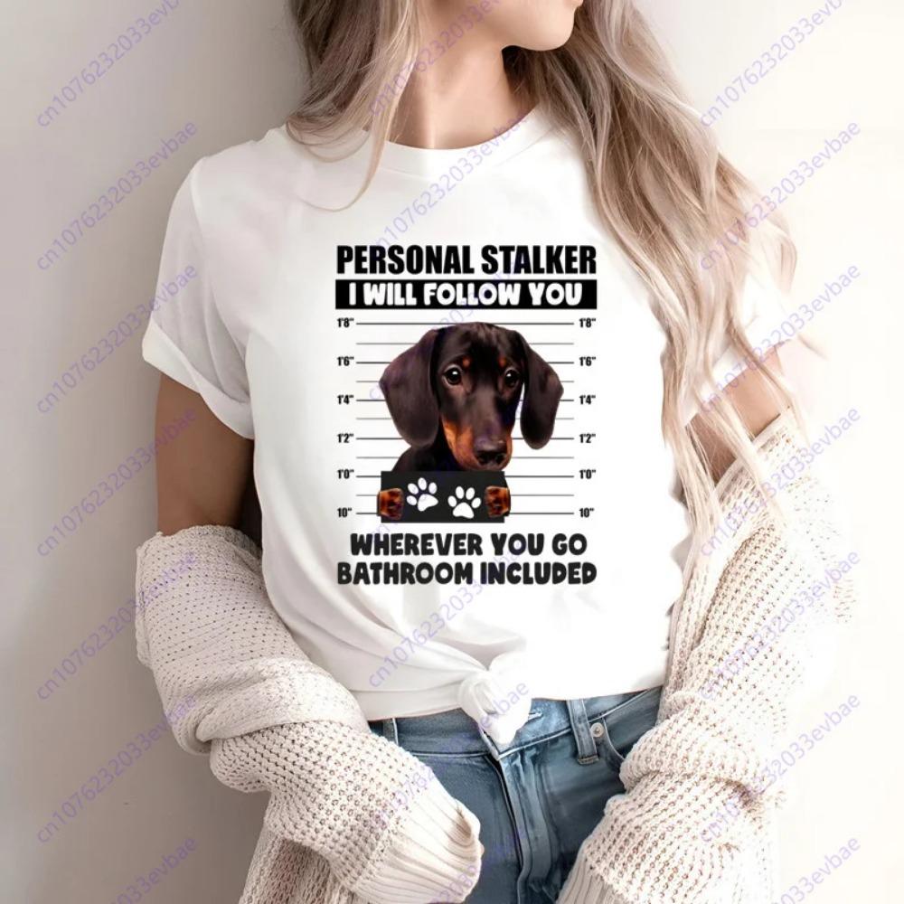 Dachshund Teckel Funny Cute Dog Animal T-Shirt Women Short Sleeve Summer Fashion Tshirt Casual Fashion Tee Shirt O-Neck Tops