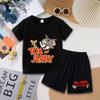 Tom and Jerry T-shirt Shorts Set Cute Cartoon Printed Casual Wear Fashion Summer Boys Girls Clothes Birthday Gift Tops Sportwear