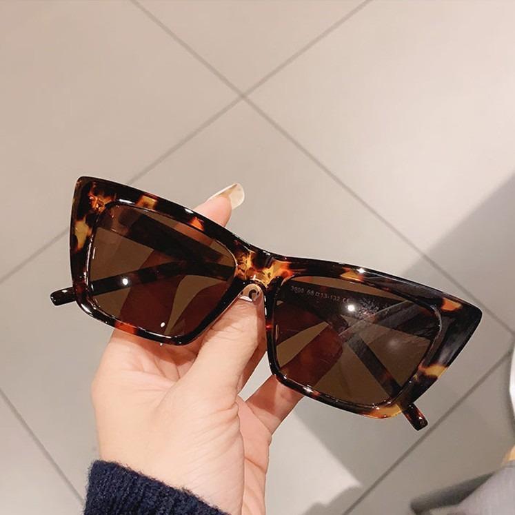 Óculos de Sol Olho de Gato Feminino Moda Retrô Quadrado Óculos de Sol de Vidro Óculos Femininos Óculos de Senhora