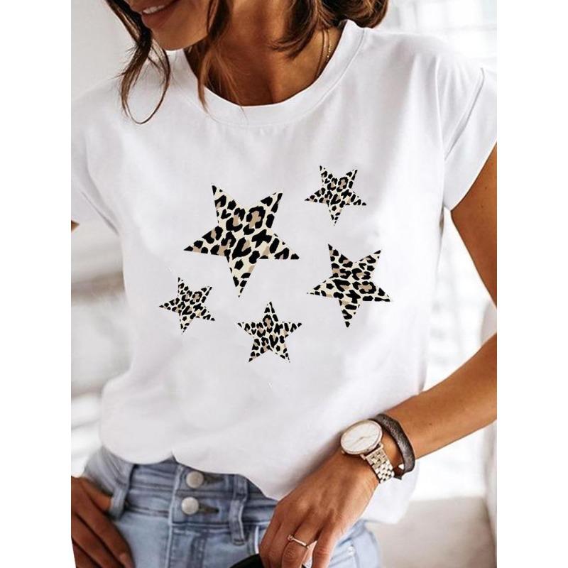 Summer T-shirt clothing dragonfly pattern printing T-shirt short-sleeved top fashion casual ladies women