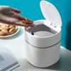 Mini Trash Can with Lid Plastic Desktop Garbage Basket Sundries Barrel Box Removable Lid for Office Desk Bathroom Garbage Can