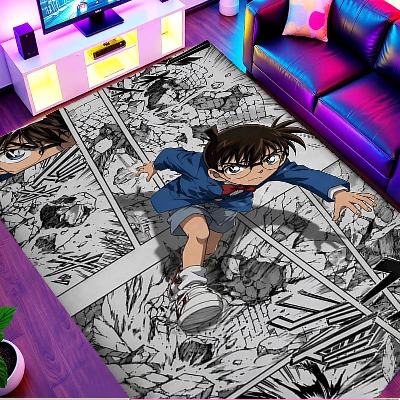 Detective Conan Print Rug, Washable Floor Carpet, For Entryway Dorm Laundry Room Office Study, Home Decor Birthday Christmas Gift