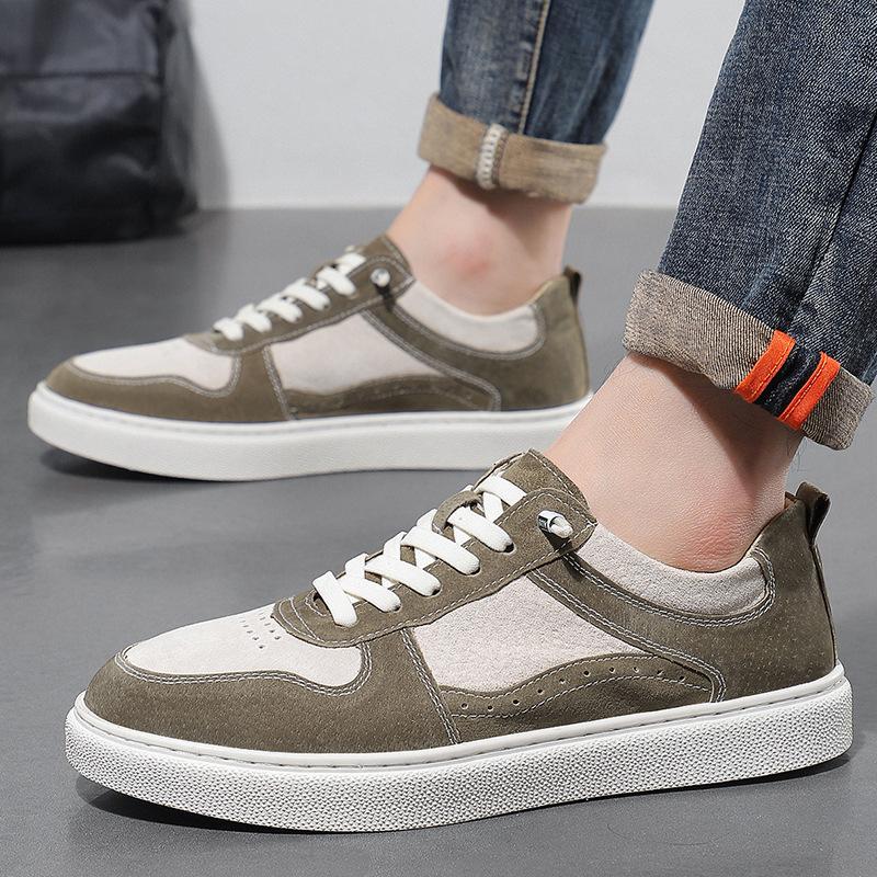 Little white shoes 2025 new flat baseplate shoes lace-up low-top foreign trade large-size fashion sports and leisure shoes men