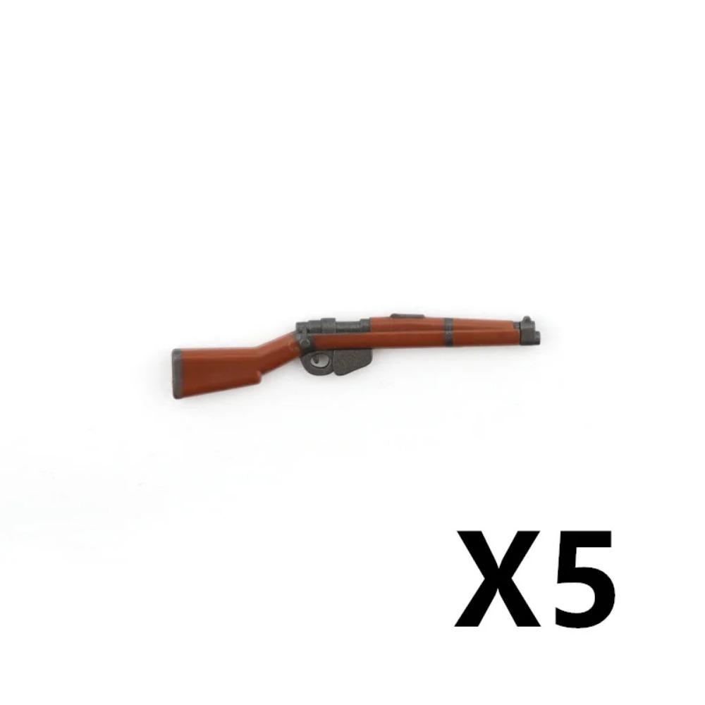 5/10 Zbraně vojáků z 2. světové války Stavebnice Dvoubarevný tisk Stroj Puška Samopal Odstřelovací pušky Vojenské příslušenství Kostky C238