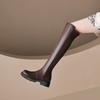 Autumn and winter European and American large-size women's boots thick-soled non-slip medium heel comfortable square heel knee boots women's new wome
