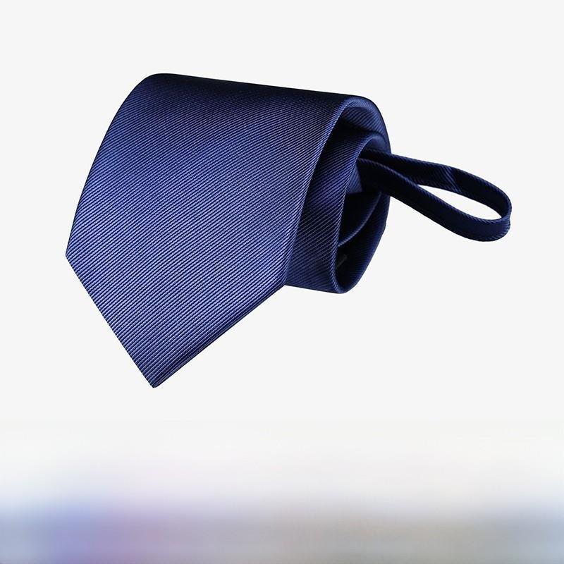 Polyester Striped Tie For Men Business Formal Wear With Zipper Closure For Office And Wedding