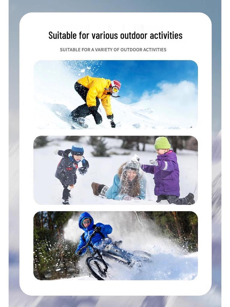 Unisex vinterskidhandskar: Vindtät, Vattentät, Fleecefodrad, Pekskärmskompatibel för Cykling eller Utomhusaktiviteter