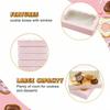 10Pcs Food Grade Kraft Paper Cake Boxes Rectangle Clear Open Window for Candy Wedding Favor Jewelry Packaging Party Supplies