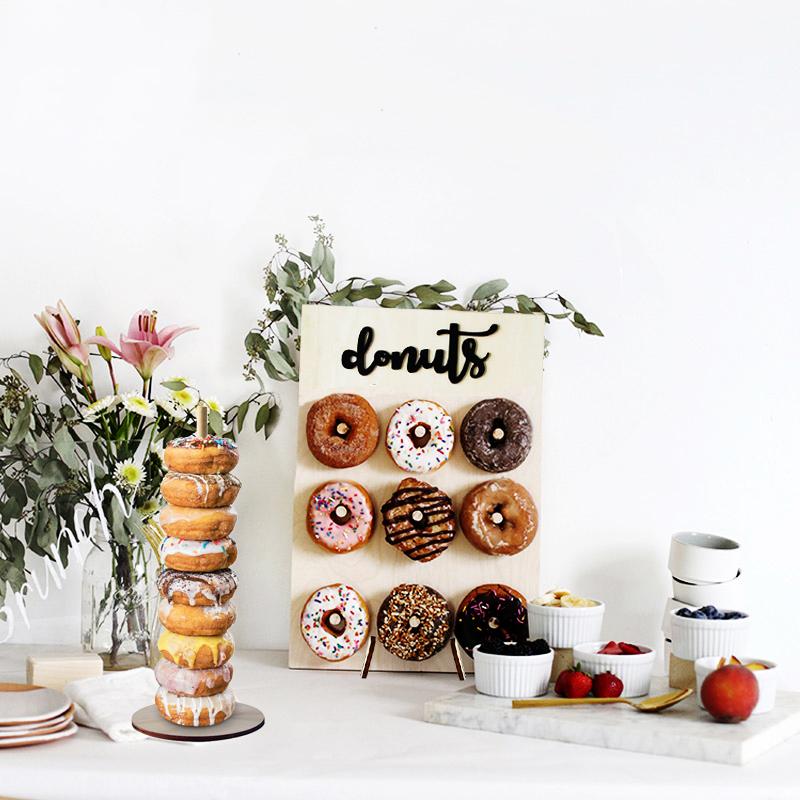 Wooden Donut Wall Donut Holder Donut Boards Stand Wedding Table Decorations Kids Birthday Party Favors Baby Shower Supplies