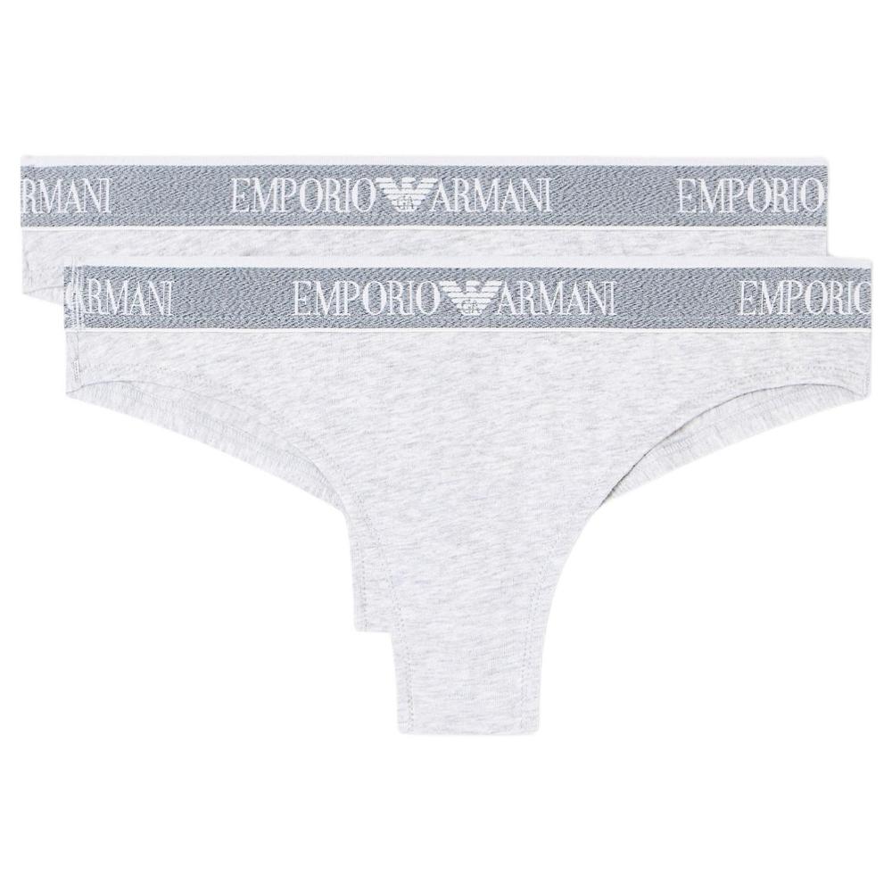 Emporio Armani SS25 Logo Print Cotton Mid-Rise Briefs 2-Pack Women underwear EW000404-AF15345-M8194 L