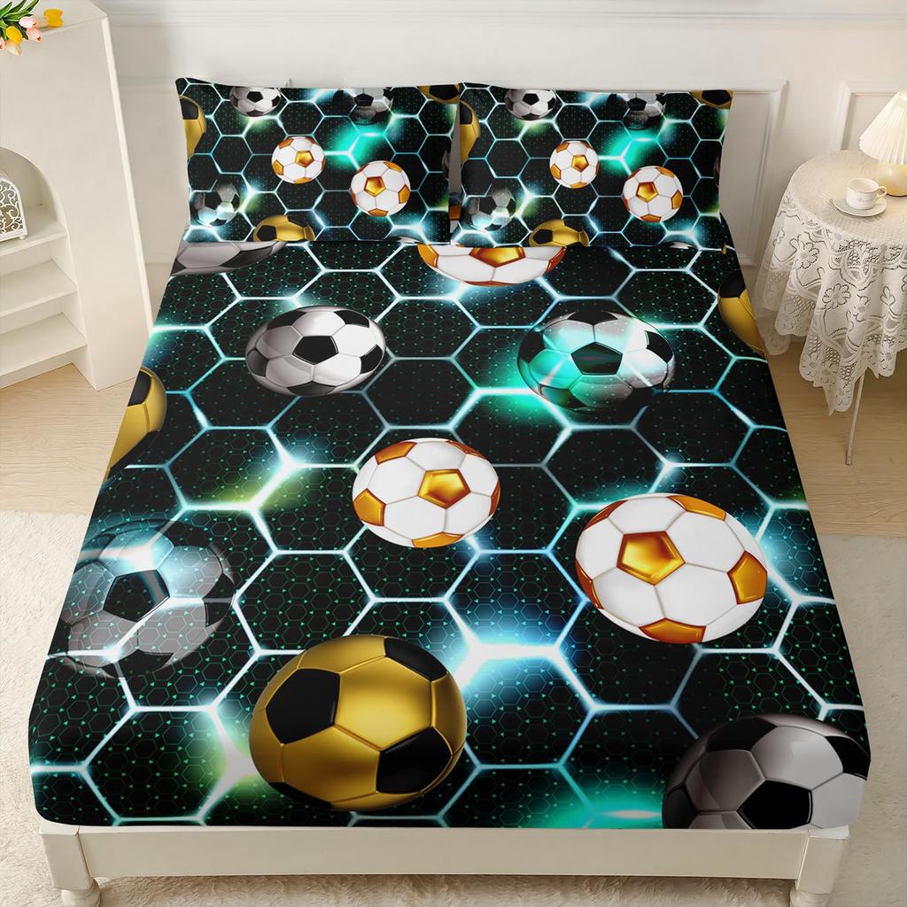 Ball Sports Pattern Mattress Three-Piece Digital Printing Mattress Bedding Set Adult Children