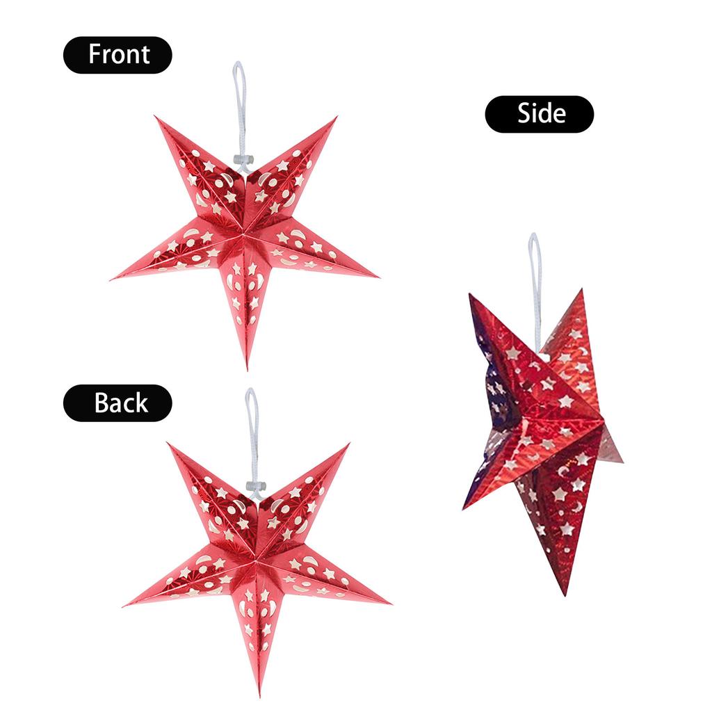 24 Inch Christmas Decoration Xmas Paper Star Holiday Star Hanging Ceiling Stars Pendant 3D Christmas Tree Lampshade 3D Paper Star Hanging Decoration