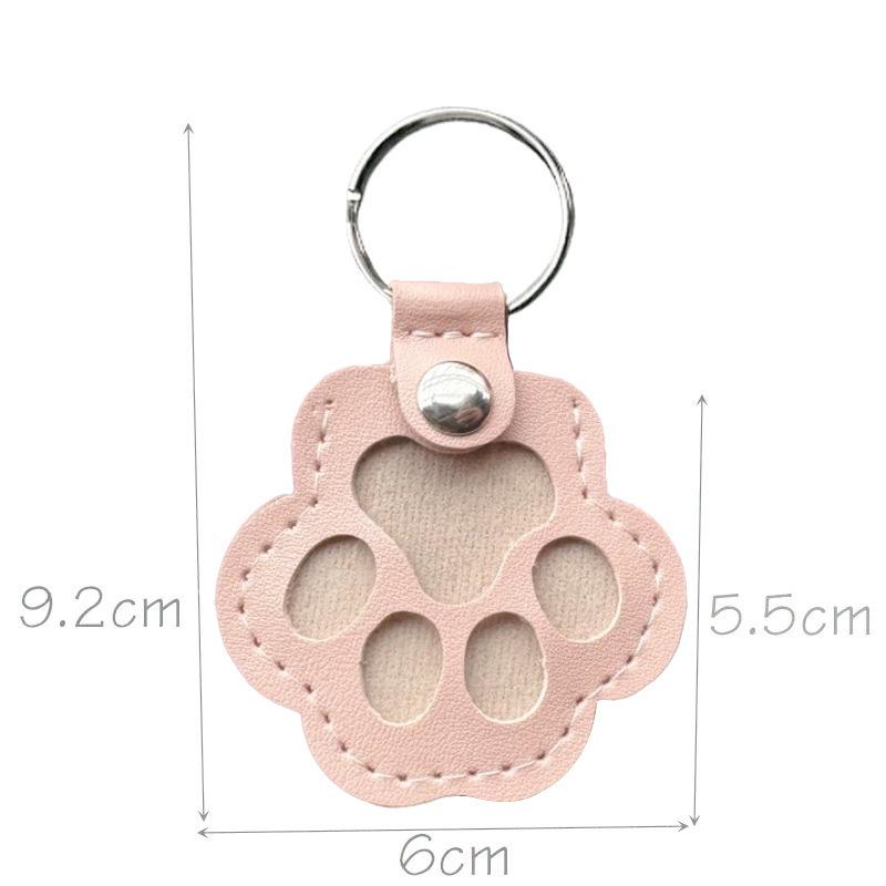 Exquisite Leather Pet Fur Keychain: Cute Cat & Dog Hair Bag Charm Ornament