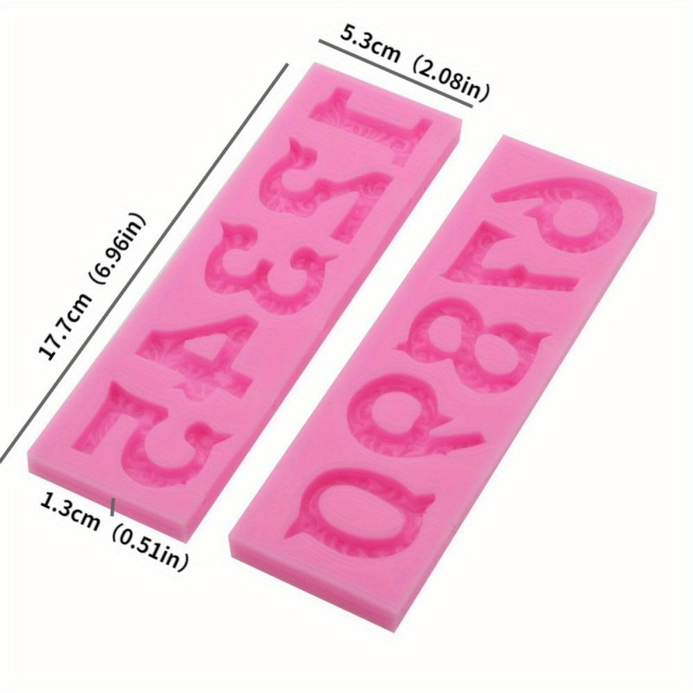 2-Piece Digital Chocolate Molds. 3D silicone 0-10 molds for candy, biscuits & cake decor.