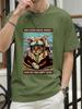 A Vintage Cat Flying In The Sky Printed TShirts Womens Summer Cotton Short Sleeve ONeck Comfortable Loose Tops Casual Clothes