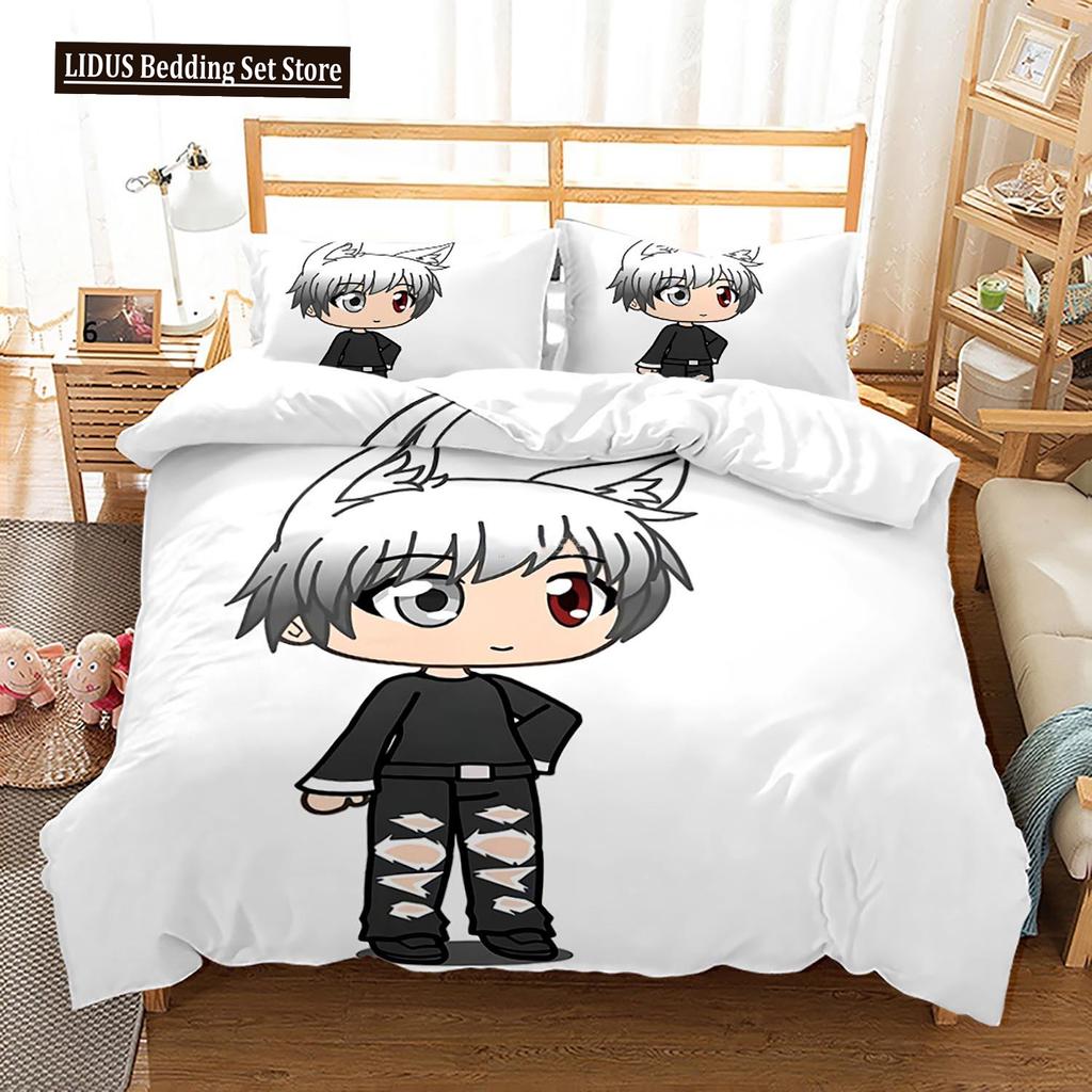 3D Printed New Gacha Life Bedding Set Pillowcase Duvet Cover 3Pcs Double Twin Full Queen King Adult Boys Bedclothes Quilt Cover