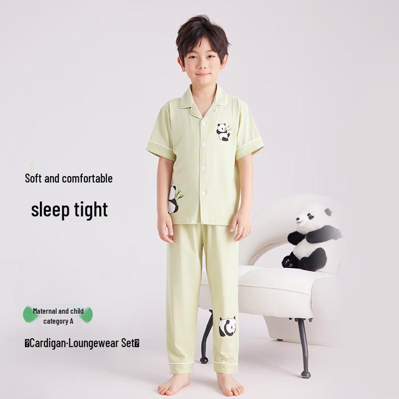 Hodo Kids  Spring/Summer Short Sleeve Long Pants Pure Cotton Sleepwear Set 170