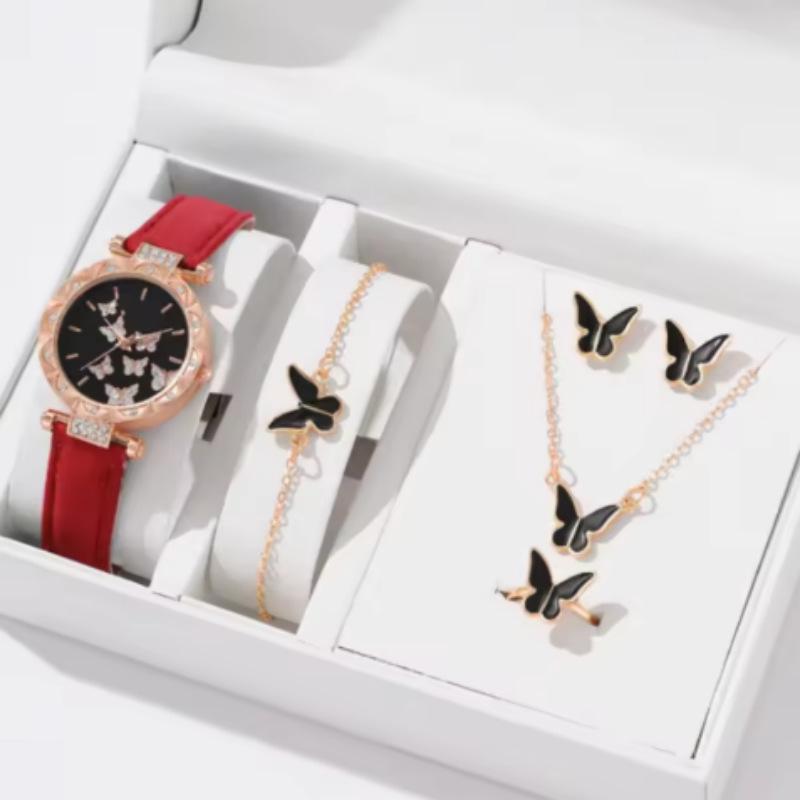 2024 TEUM Korean Style Leather Ladies Quartz Watch with Rhinestone Jewelry