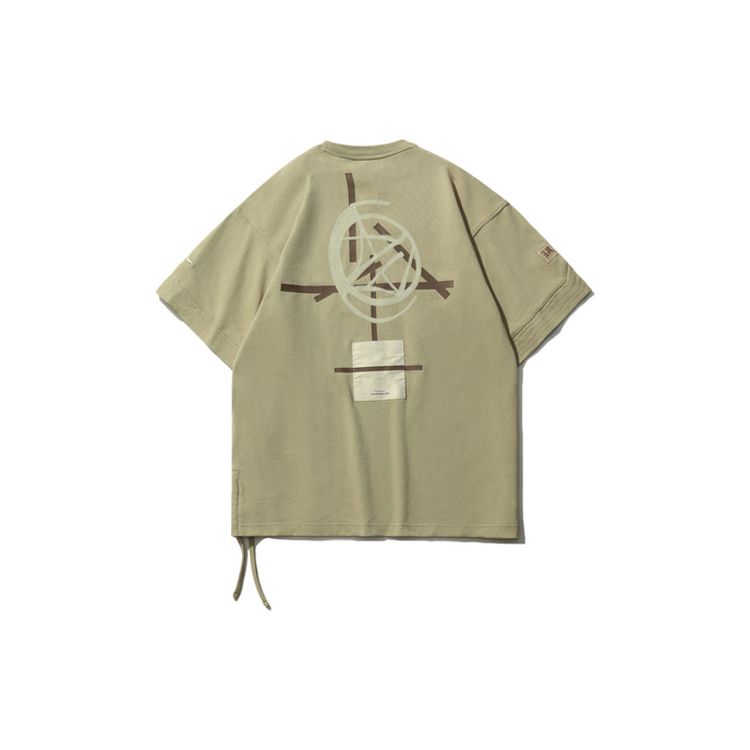 Li Ning CF Series Casual Loose Short Sleeve T-Shirt Men Tops Khaki AHSR709-4