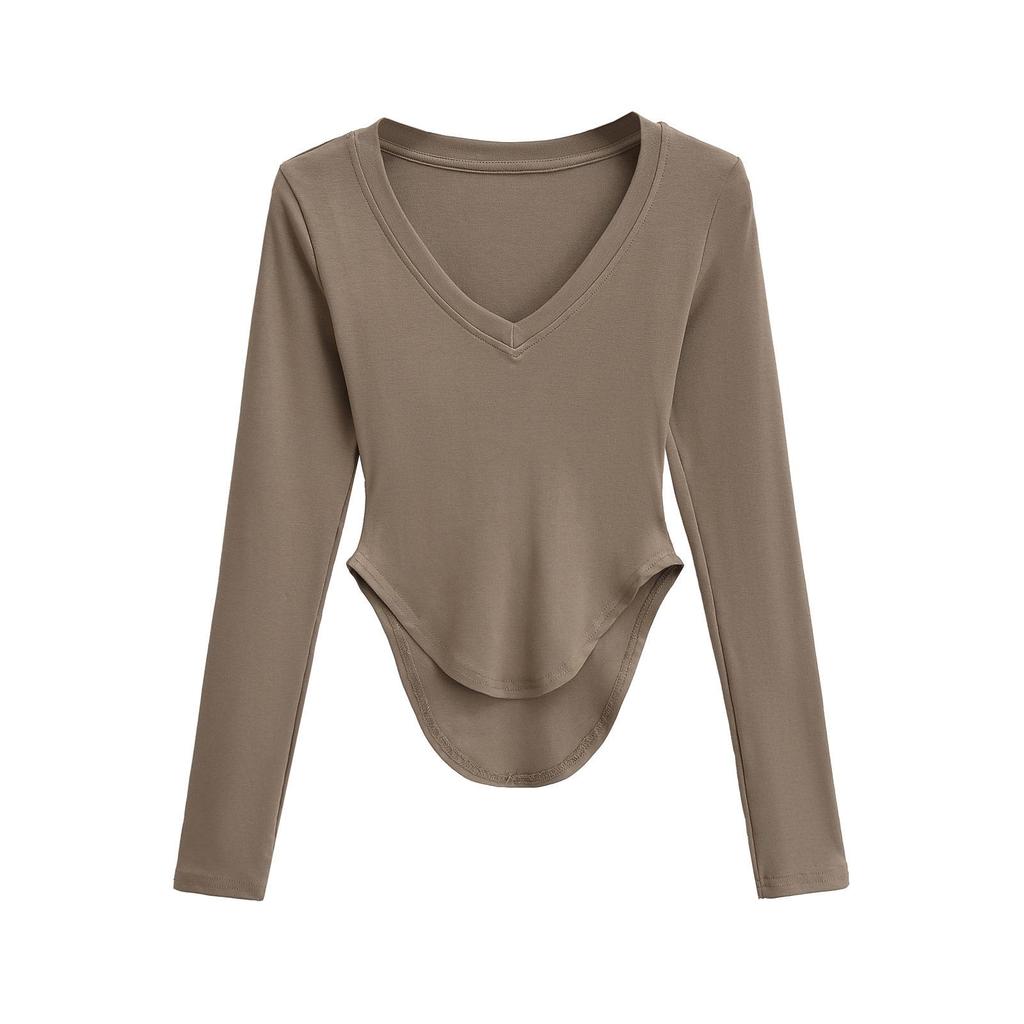 Spicy Girl Sweetheart Neck Slimming Long Sleeve Fitness Top for Women - Spring/Summer Collection