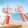 Macchina Sparabolle Elettrica a Forma di Proiettore, Soffiatore Automatico Ricaricabile con Luci Colorate, Bacchetta Doppia Modalità per Feste di Bambini