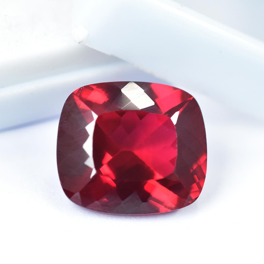 Cushion Cut 17.25 Ct Natural Red Ruby A++ Grade CERTIFIED Loose Gemstone