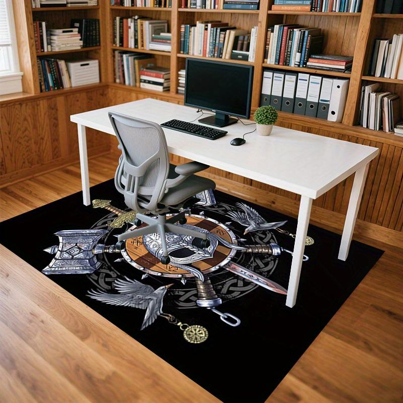 1pc Viking Shield Themed Rug for Home Decor, Non-slip Office Carpet, Chair Mat, Outdoor Mat, Christmas and Halloween Gifts-0731089