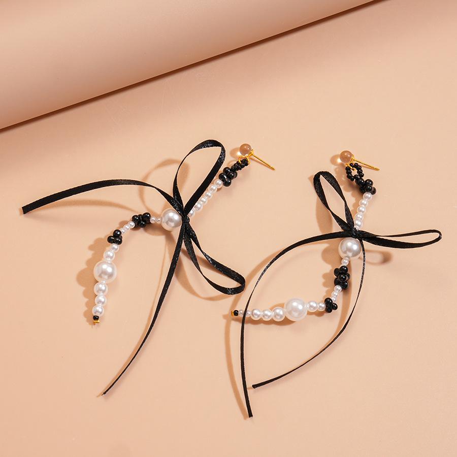 Серьги-гвоздики с имитацией жемчуга, стеклянные, с бахромой, серебряная игла, персонализированные серьги