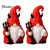 Dark Style Devil Dwarf Figurines Halloween Gnome Statue, 3D Printed Red Hat Figurine, Gothic Decorations Tabletop Ornament for Indoor Outdoor