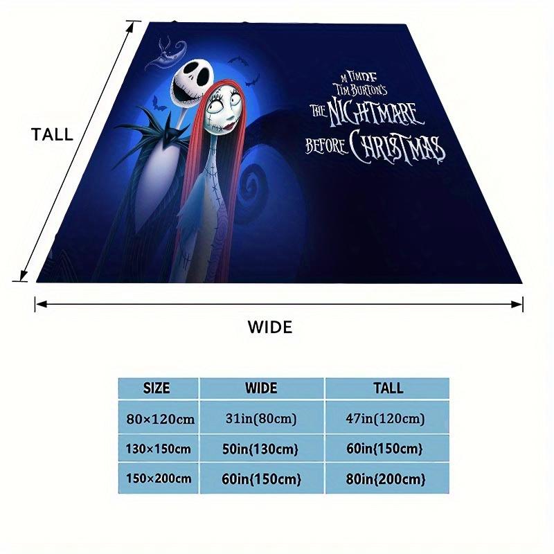 1pc The Nightmare Before Christmas Printing Blanket - Soft, All-Season Throw for Living Room, Bedroom,Personalized Gift with Adorable Cartoon Design