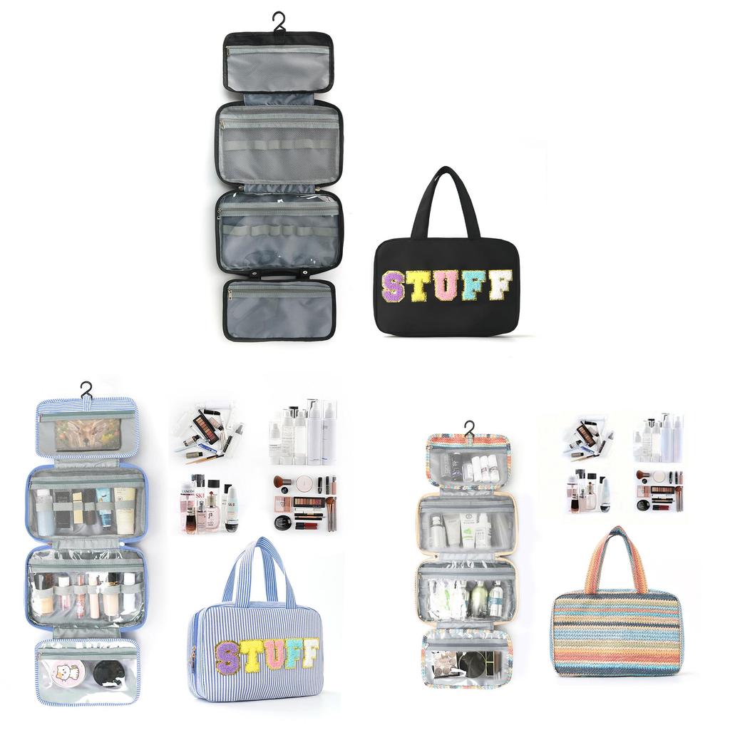 Large Capacity Makeup Bag With Dry Wet Separation For Travel And Daily Use