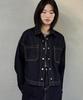 Maloupe 9404 Non-Faded Denim Shacket (Dark Indigo)