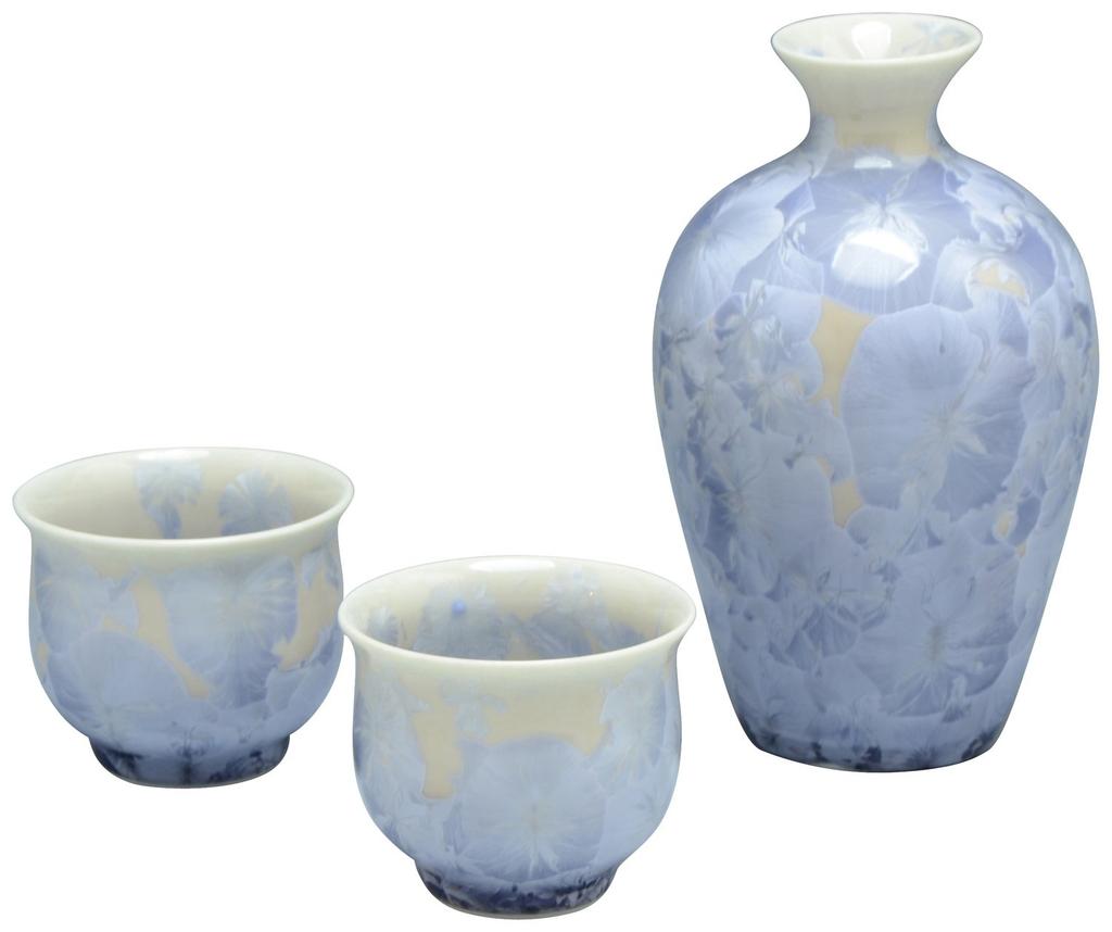 Aito Kyoto Kiyomizu Touan Otaku Sake Flower Crystal Silver KTA835 Ware, Ware, Kiln, Cup, Design, Wisteria,