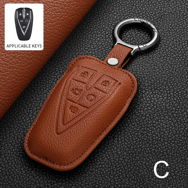 Leather Car Remote Key Case Cover Shell Protector Fob For Changan UNIT UNIK CS35PLUS CS55 PLUS CS75 PLUS Oshan X7 X5 Accessories